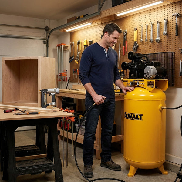 Vertical Air Compressor Built for Heavy-Duty Projects, 80 Gallon Tank, 155 PSI, Industrial Motor