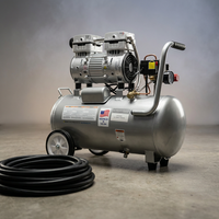 Ultra Quiet and Oil-Free 1.0 HP 8.0 Gal. 120 PSI Electric Aluminum Tank Air Compressor — Studio Shot