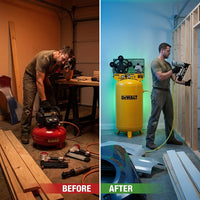 80 Gal. Vertical Stationary Electric Air Compressor — Before & After