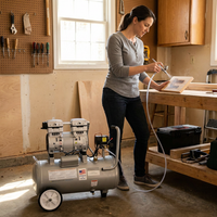 Ultra Quiet and Oil-Free 1.0 HP 8.0 Gal. 120 PSI Electric Aluminum Tank Air Compressor — Lifestyle