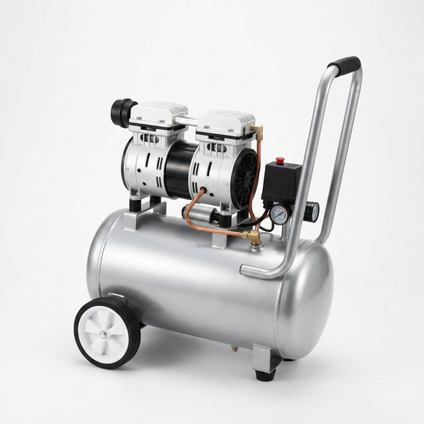 Ultra Quiet and Oil-Free 1.0 HP 8.0 Gal. 120 PSI Electric Aluminum Tank Air Compressor — Studio Shot