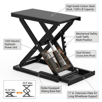 Car Lift, 7,000 Lbs. Capacity Portable Car Lift, 26.8 In. Max. Height, Carbon Steel Truck Lift with 120-Volt Power Unit — How It Works