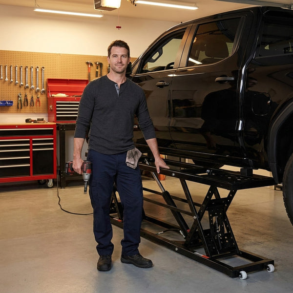 Portable Car Lift Built for Heavy-Duty Garage Use, 7000 Lb Capacity, Carbon Steel, Space-Saving Design