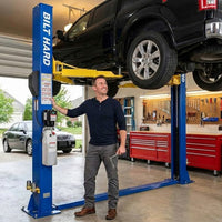 Car Lift Built for Heavy-Duty Vehicle Maintenance, 12,000 Lbs Capacity, 220V 4HP Motor, Single-Point Lock — Lifestyle